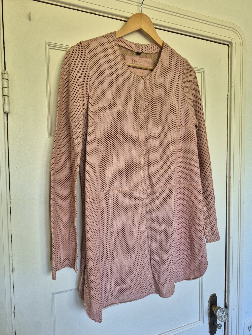 Bano EeMee Perforated Leather Jacket Blush Pink Size 6